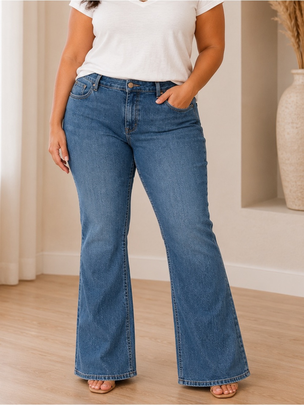 Calvin Klein Women's Bootcut Jeans in Medium Blue Wash size 14